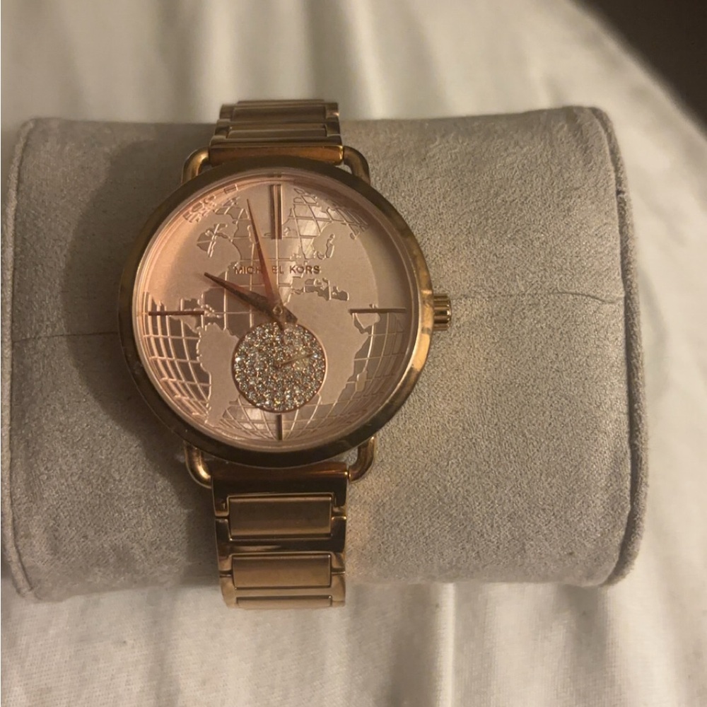 Michael Kors Gold World Map Watch